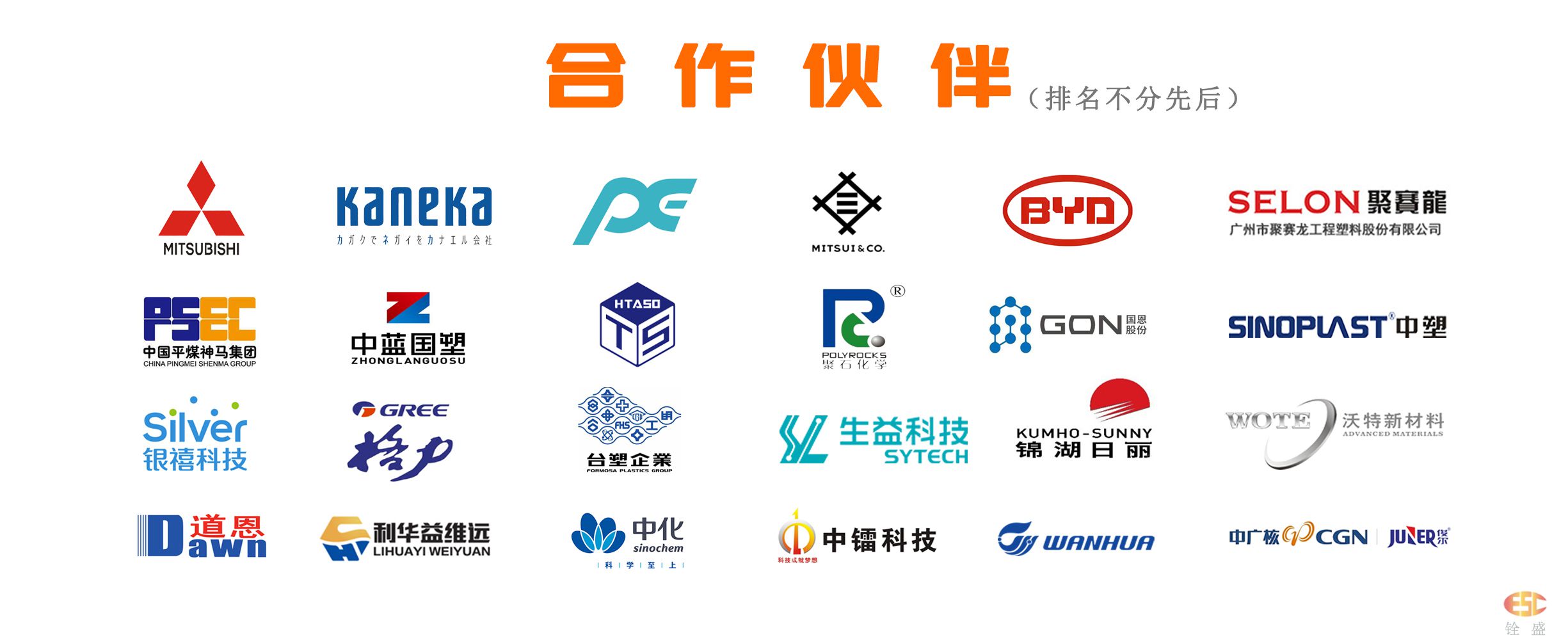 pc阻燃劑生產廠家客戶logo墻